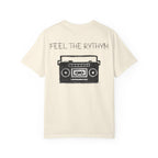 Feel The Rhythm Tshirt  - Distressed Ear Phones Beat Box Graphic Tee