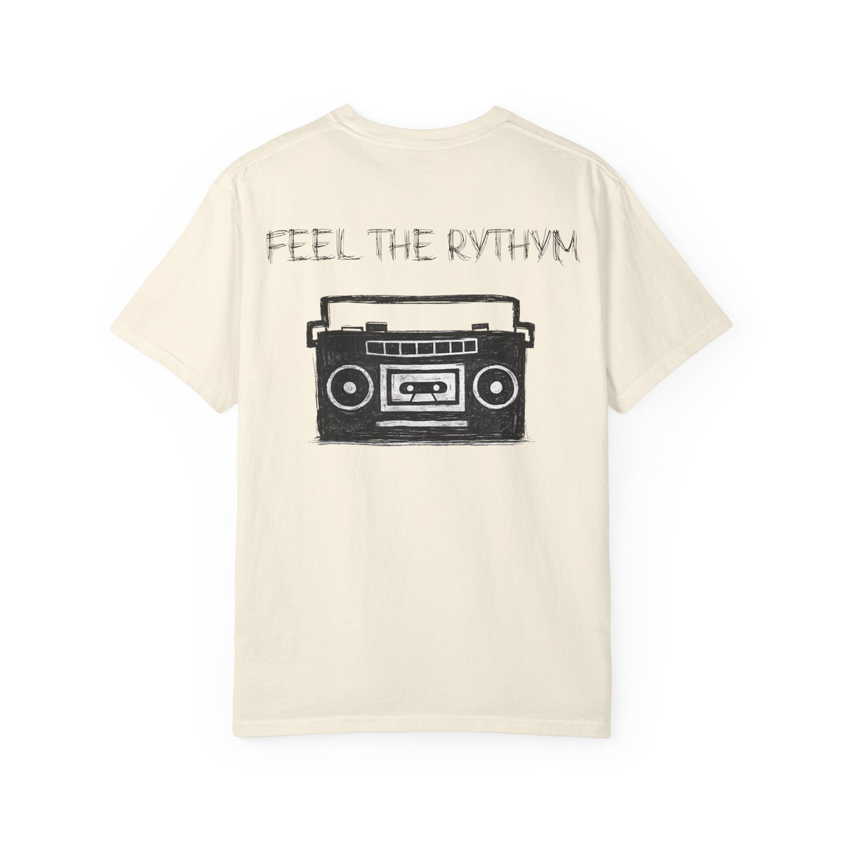 Feel The Rhythm Tshirt  - Distressed Ear Phones Beat Box Graphic Tee