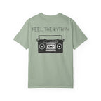 Feel The Rhythm Tshirt  - Distressed Ear Phones Beat Box Graphic Tee