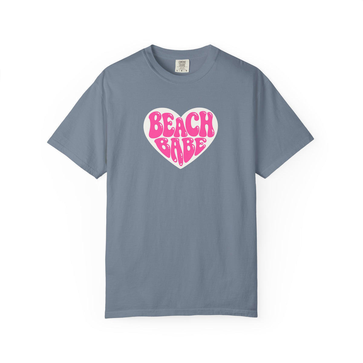 Beach Babe T-Shirt — Hot Pink on light Pink Heart  Summer Tee