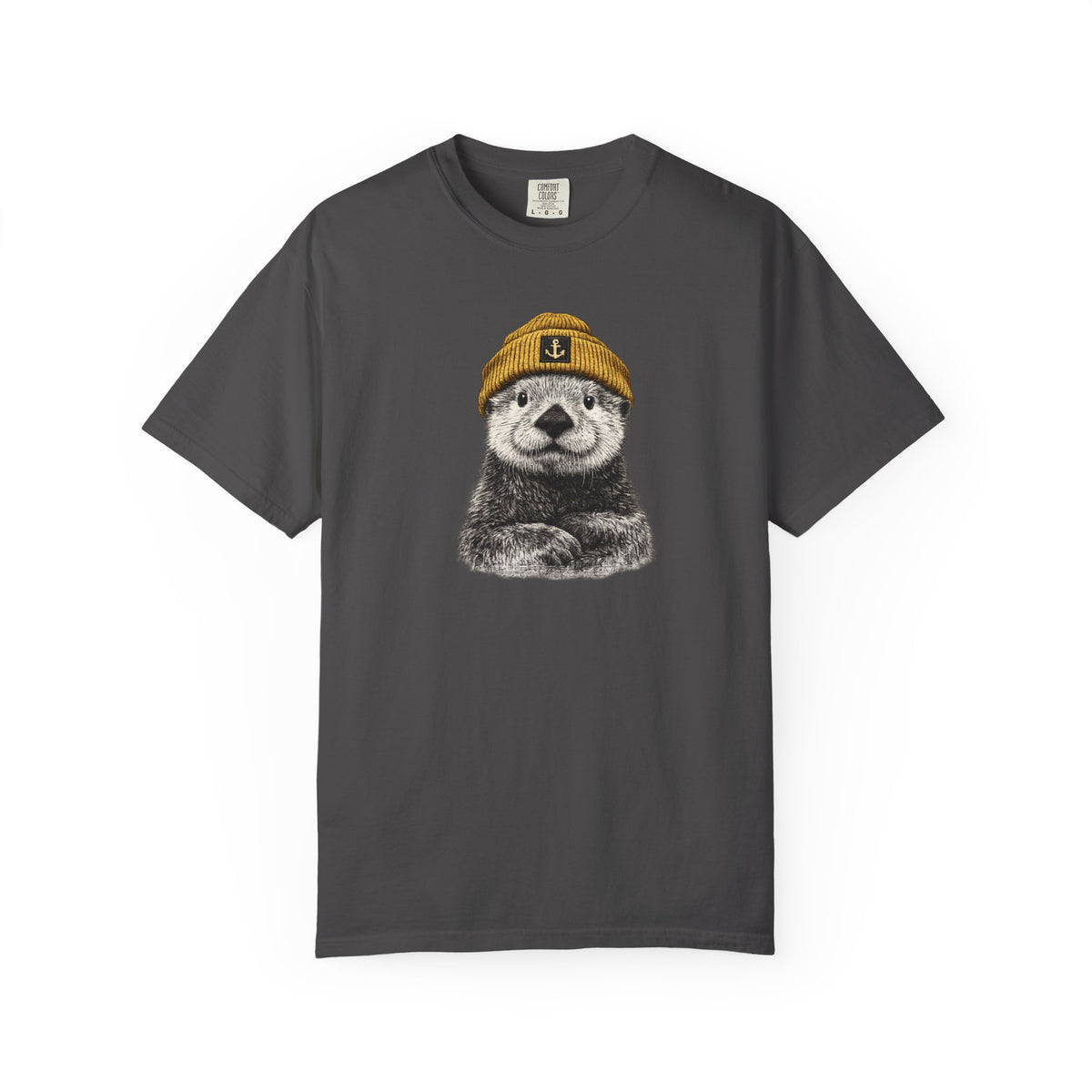 Otter in Beanie T-Shirt — Cute Graphic Tee for Animal Lovers