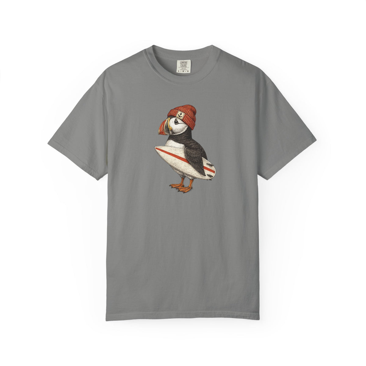 Puffin Surfer T-Shirt — Cute Surfing Puffin Graphic Tee