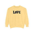 Love Brushstroke Sweatshirt — Sweatshirt with love and a Heart on the Back