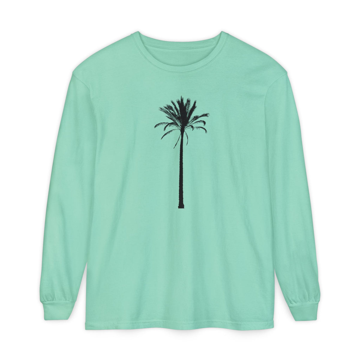 Palm Tree Long Sleeve T-Shirt — Minimal Tropical Graphic Tee
