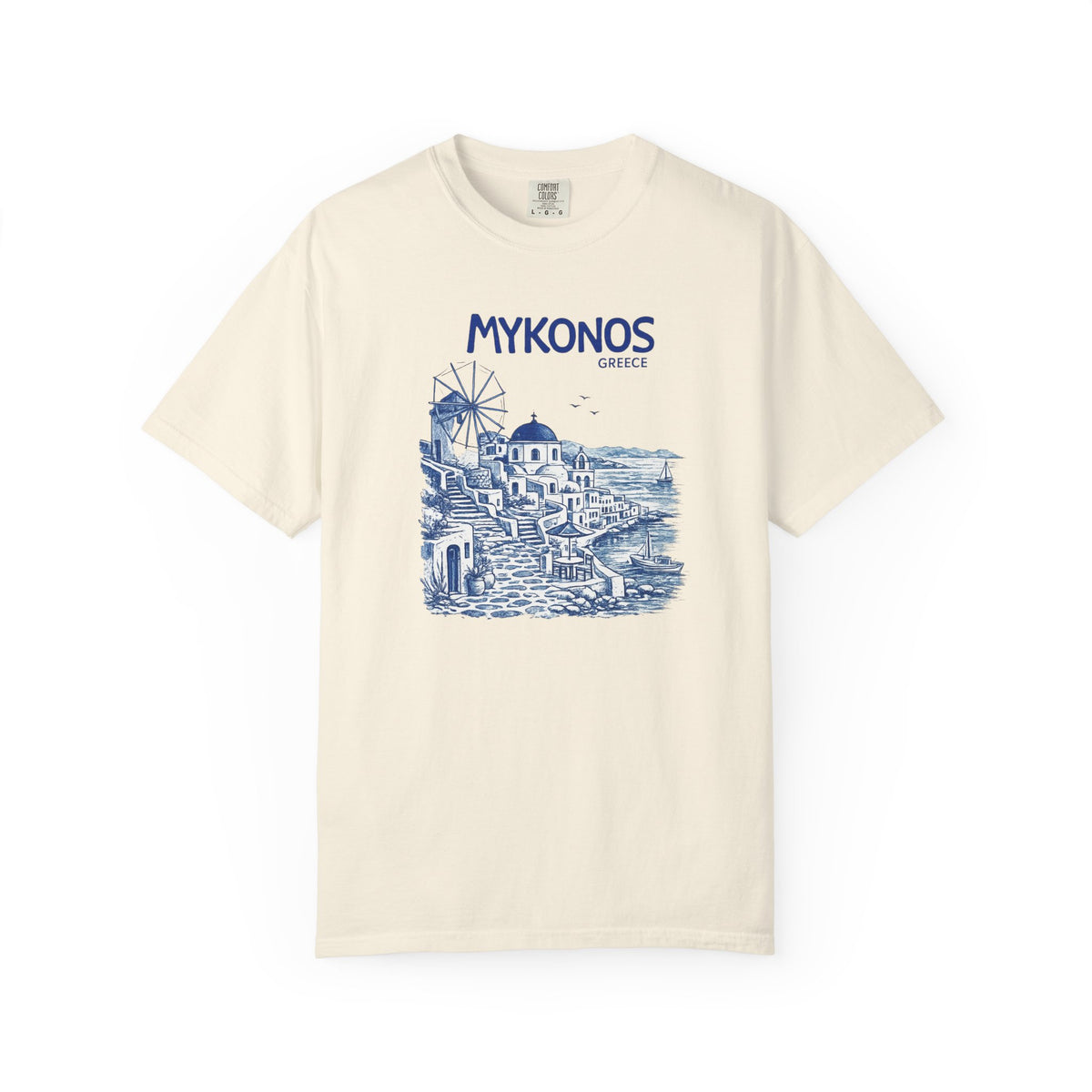 Mykonos Greece Vintage Sketch T-Shirt- Greece Graphic Tshirt