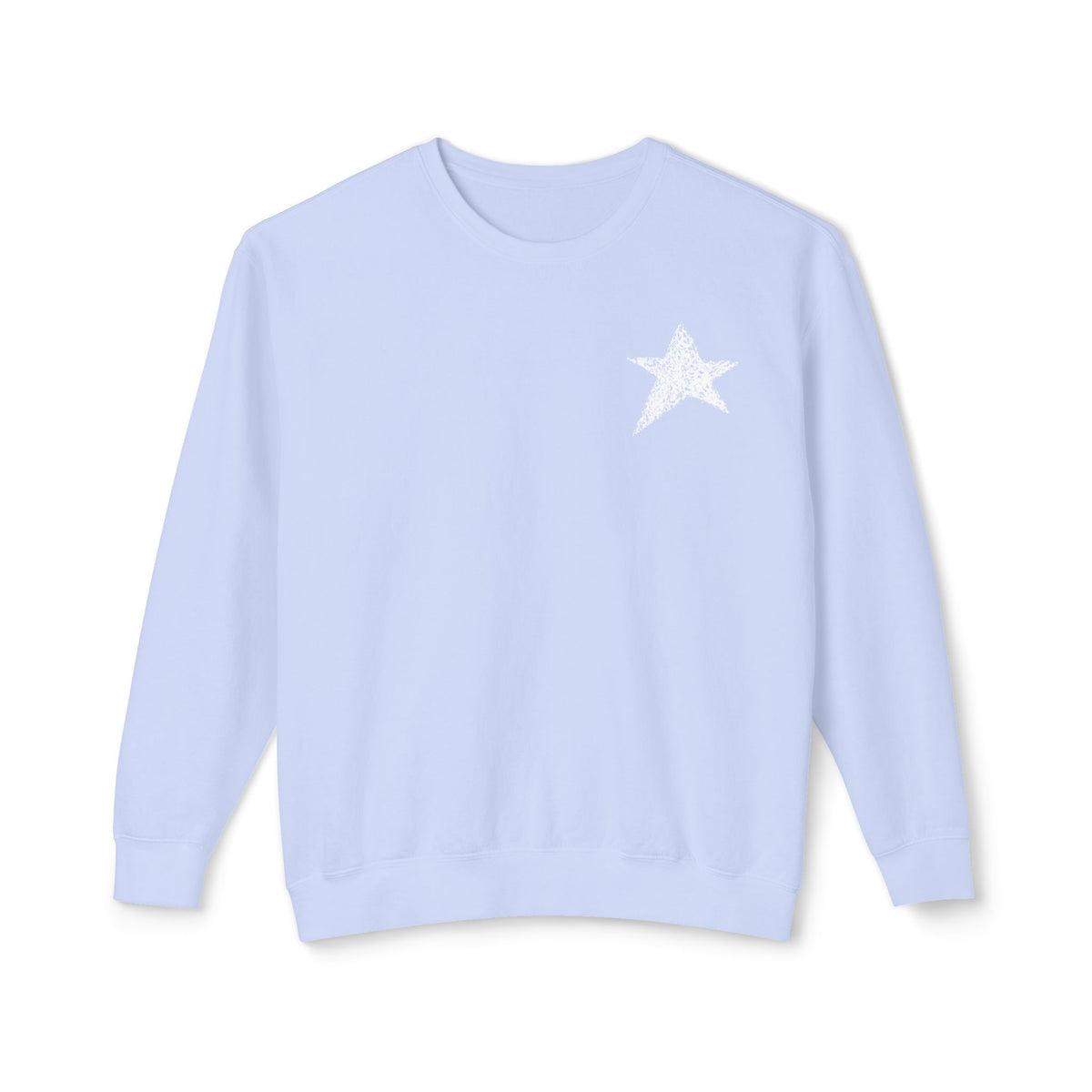 Star Crewneck Sweatshirt —  White  Star Chest Graphic