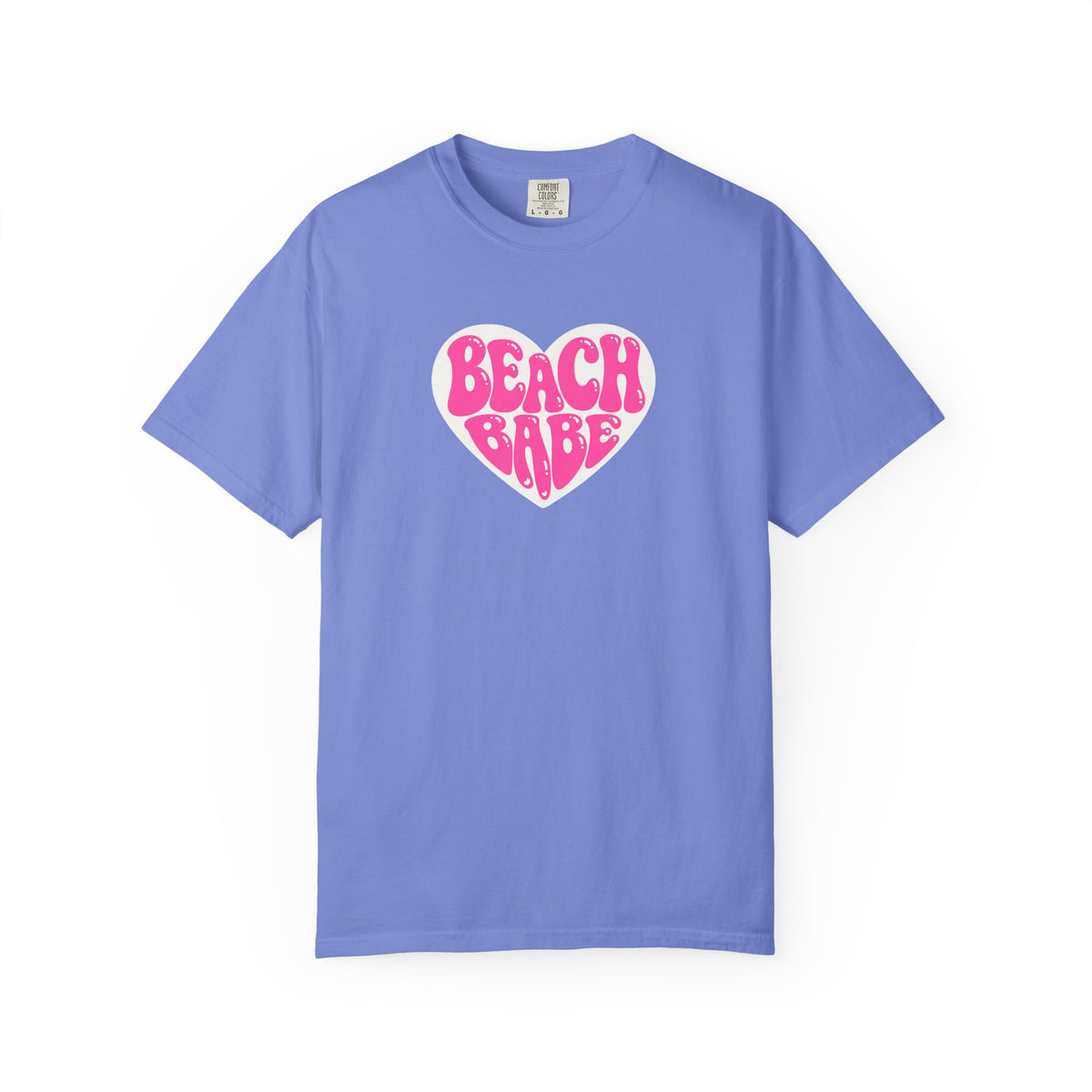 Beach Babe T-Shirt — Hot Pink on light Pink Heart  Summer Tee
