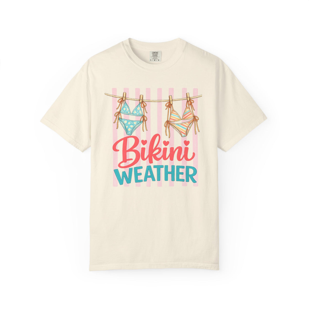 Bikini Weather T-shirt | Summer Beach Graphic, Bikinis on a Clothesline