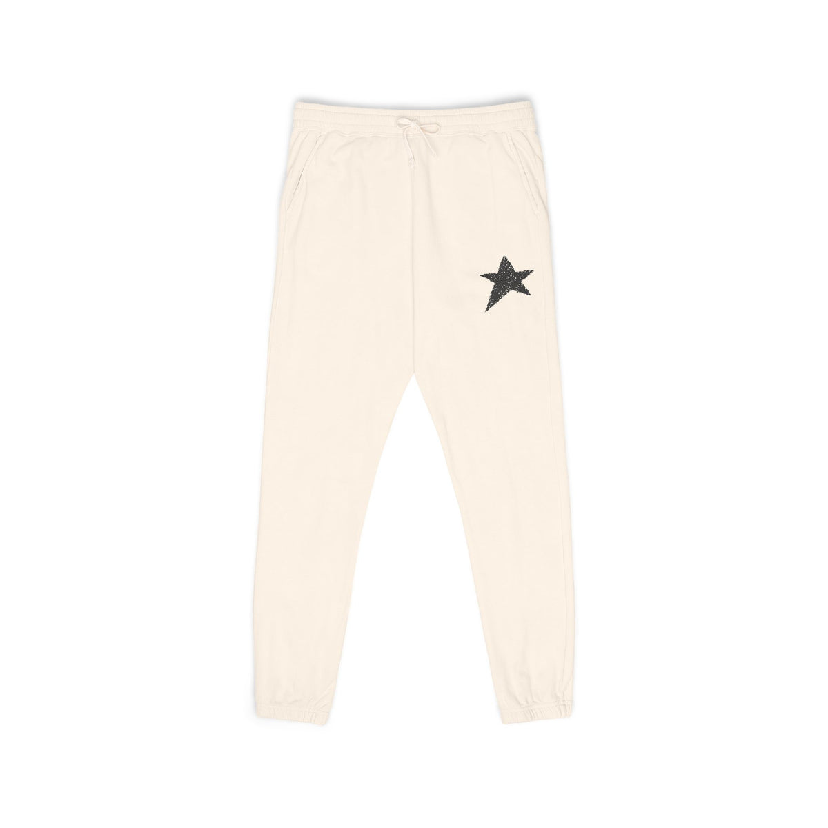 Star Accent Sweatpants —  Black  Star Fleece Joggers
