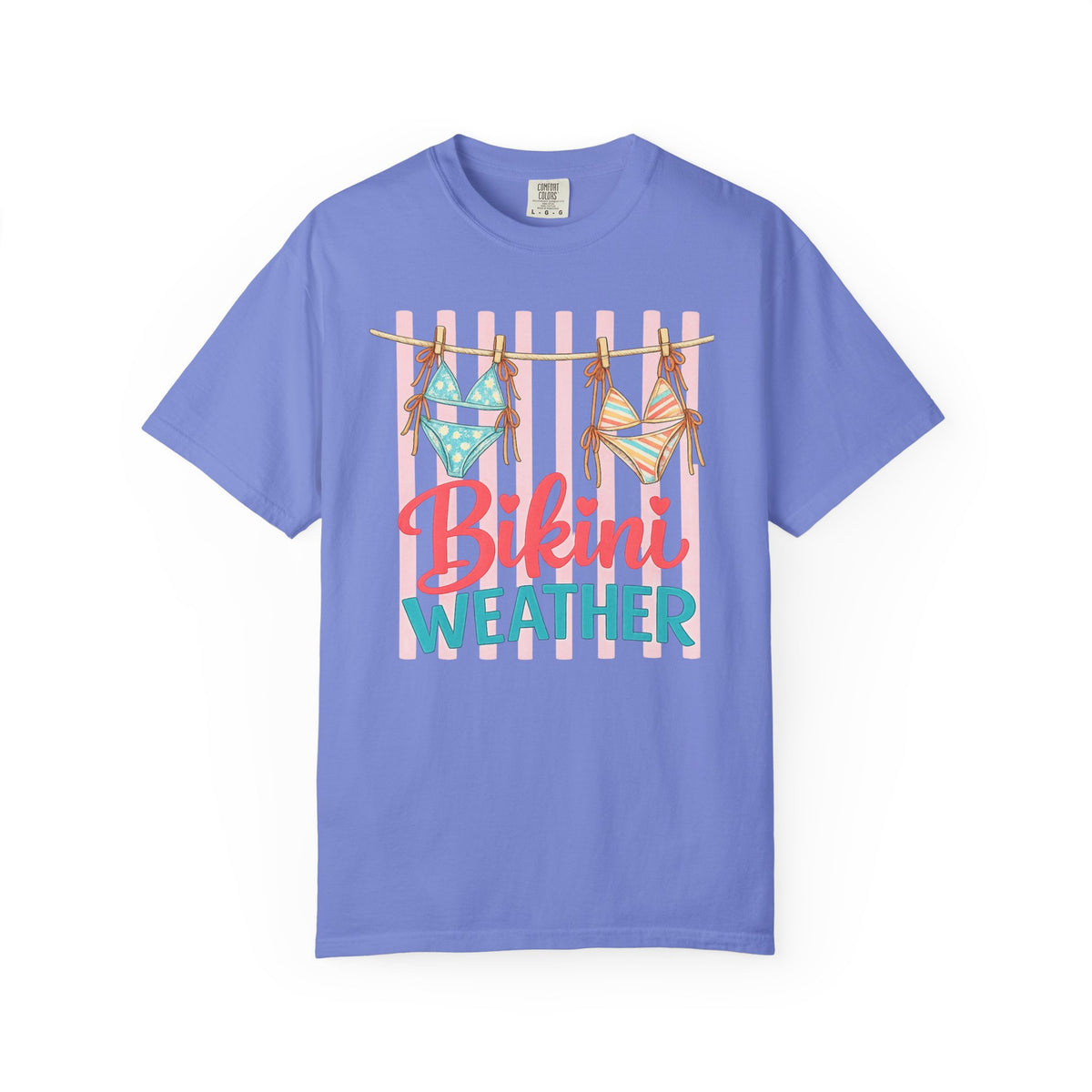 Bikini Weather T-shirt | Summer Beach Graphic, Bikinis on a Clothesline