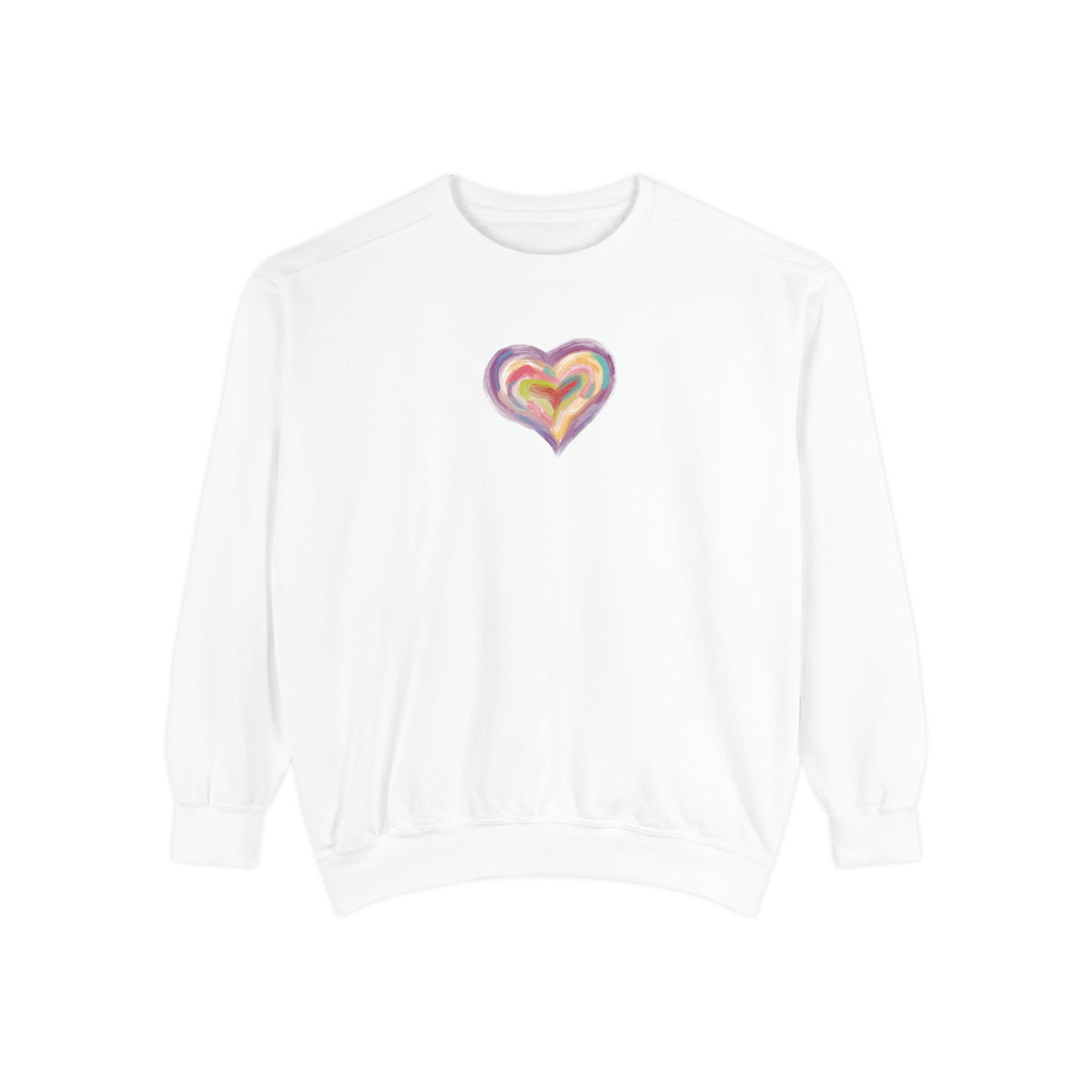 Colorful Heart Sweatshirt- Heart Fleece Sweatshirt- Loungewear