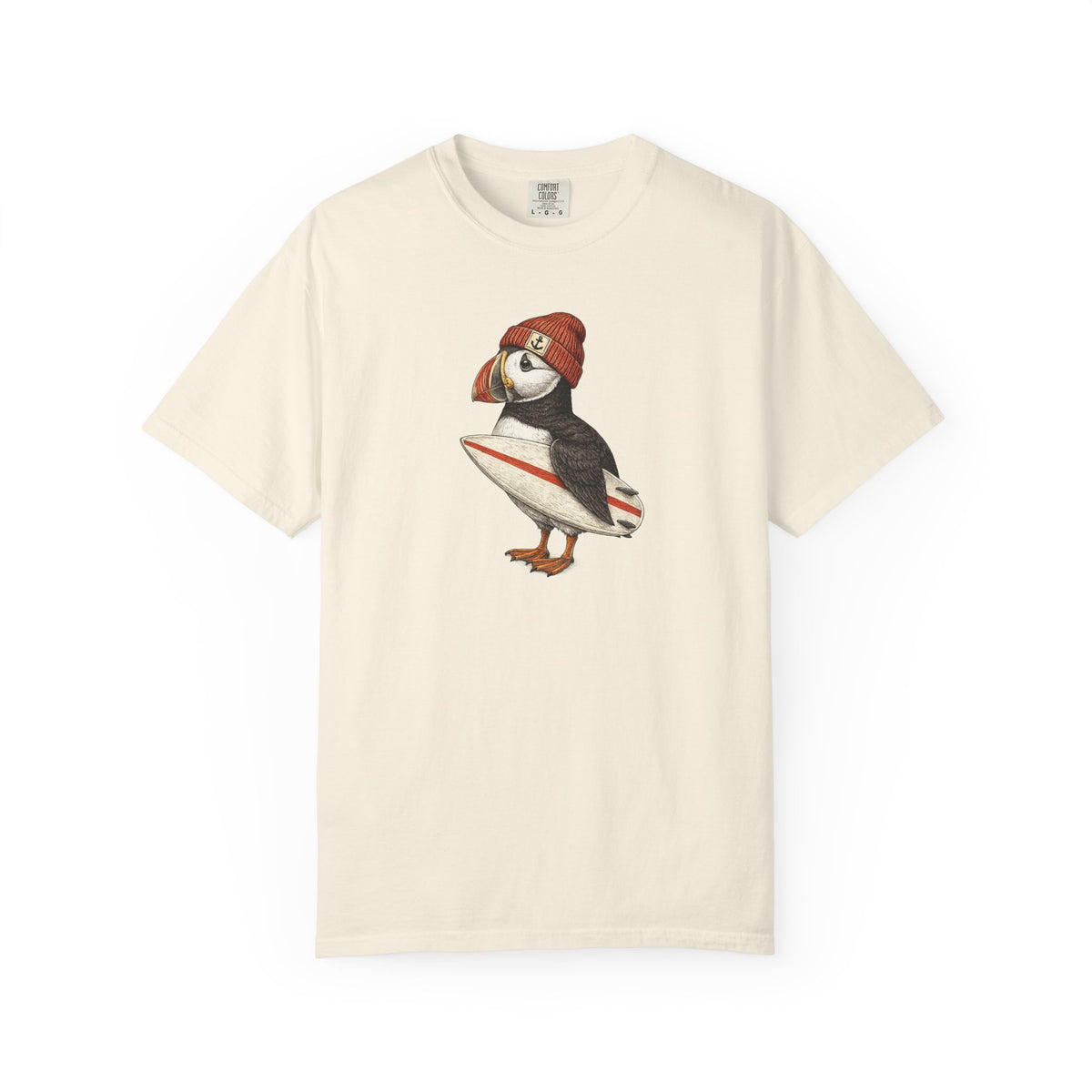 Puffin Surfer T-Shirt — Cute Surfing Puffin Graphic Tee