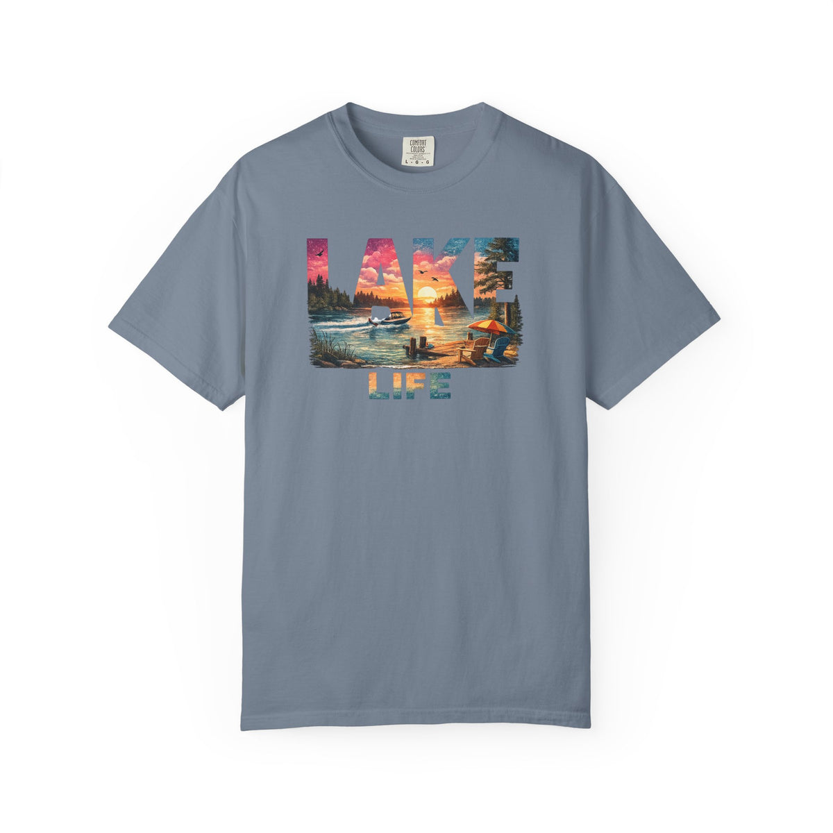 Lake Life sunset graphic T-Shirt | lake scene T-Shirt