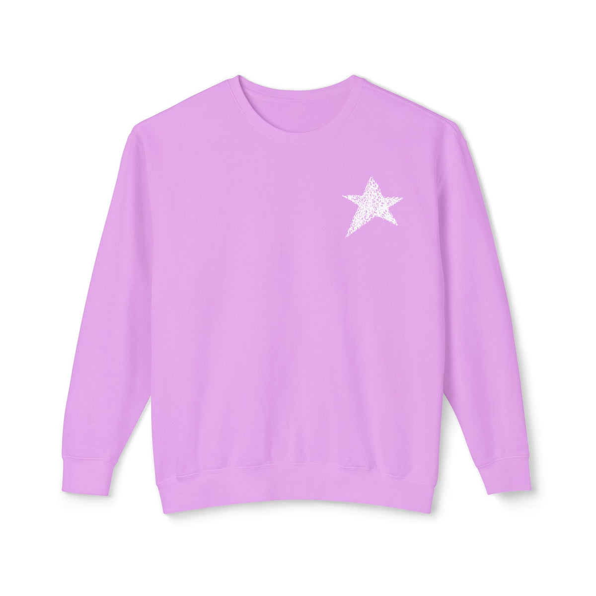 Star Crewneck Sweatshirt —  White  Star Chest Graphic