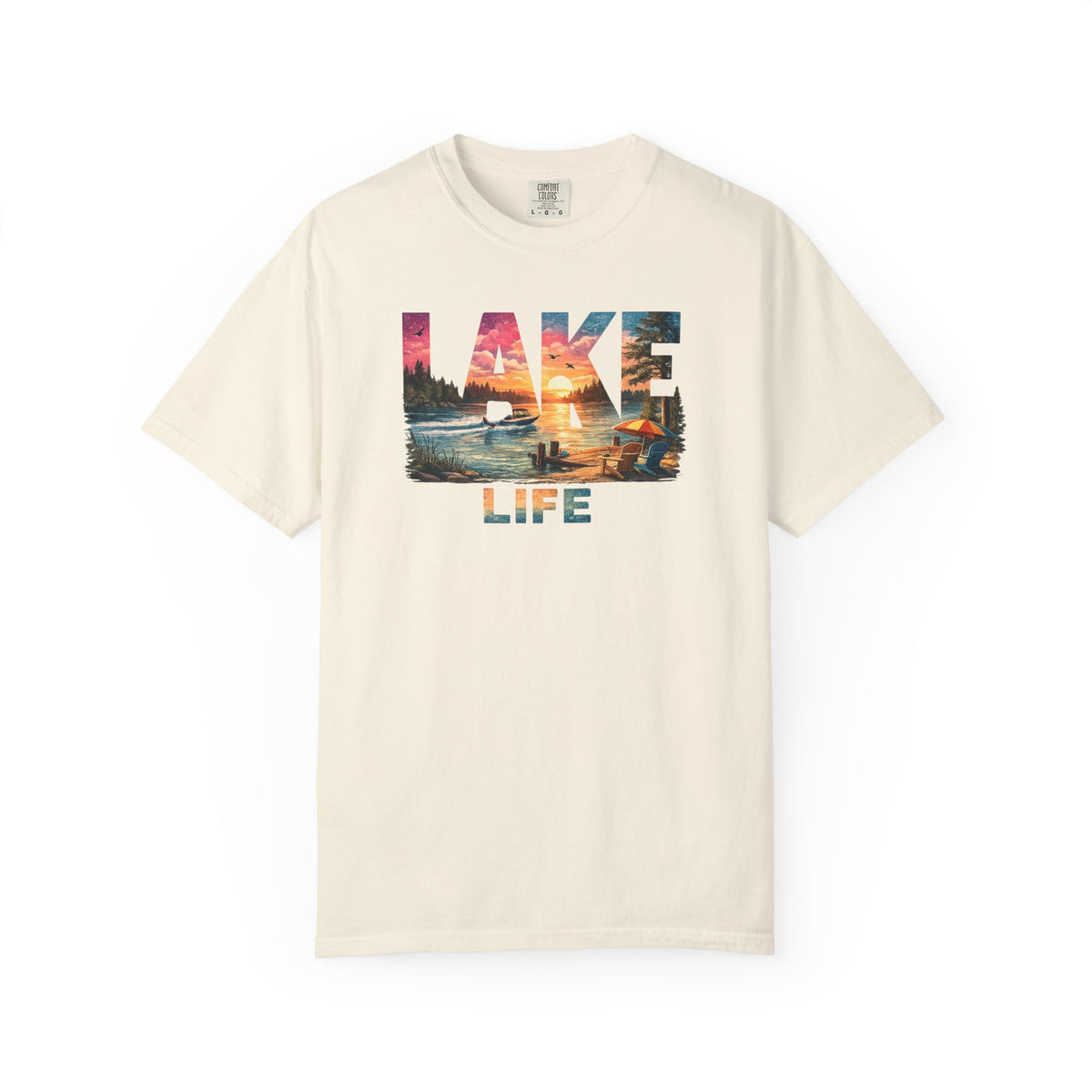 Lake Life sunset graphic T-Shirt | lake scene T-Shirt