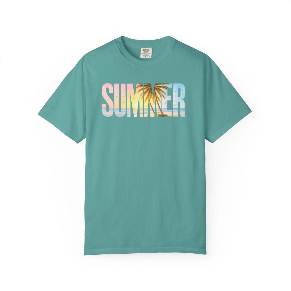 Summer Palm Text T-shirt | Pastel Beach Graphic