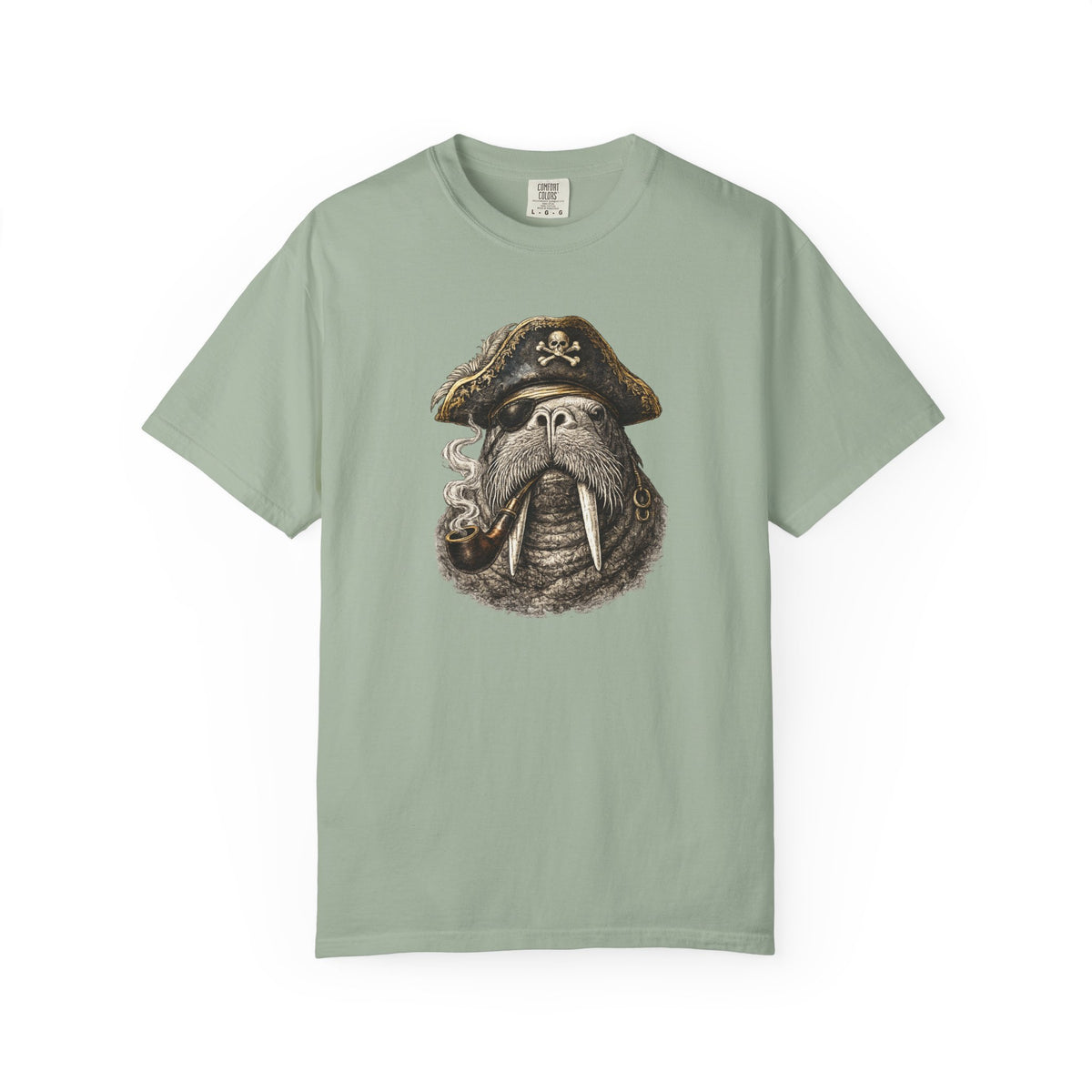 Walrus Pirate T-Shirt — Smoky Buccaneer Walrus Graphic Tshirt
