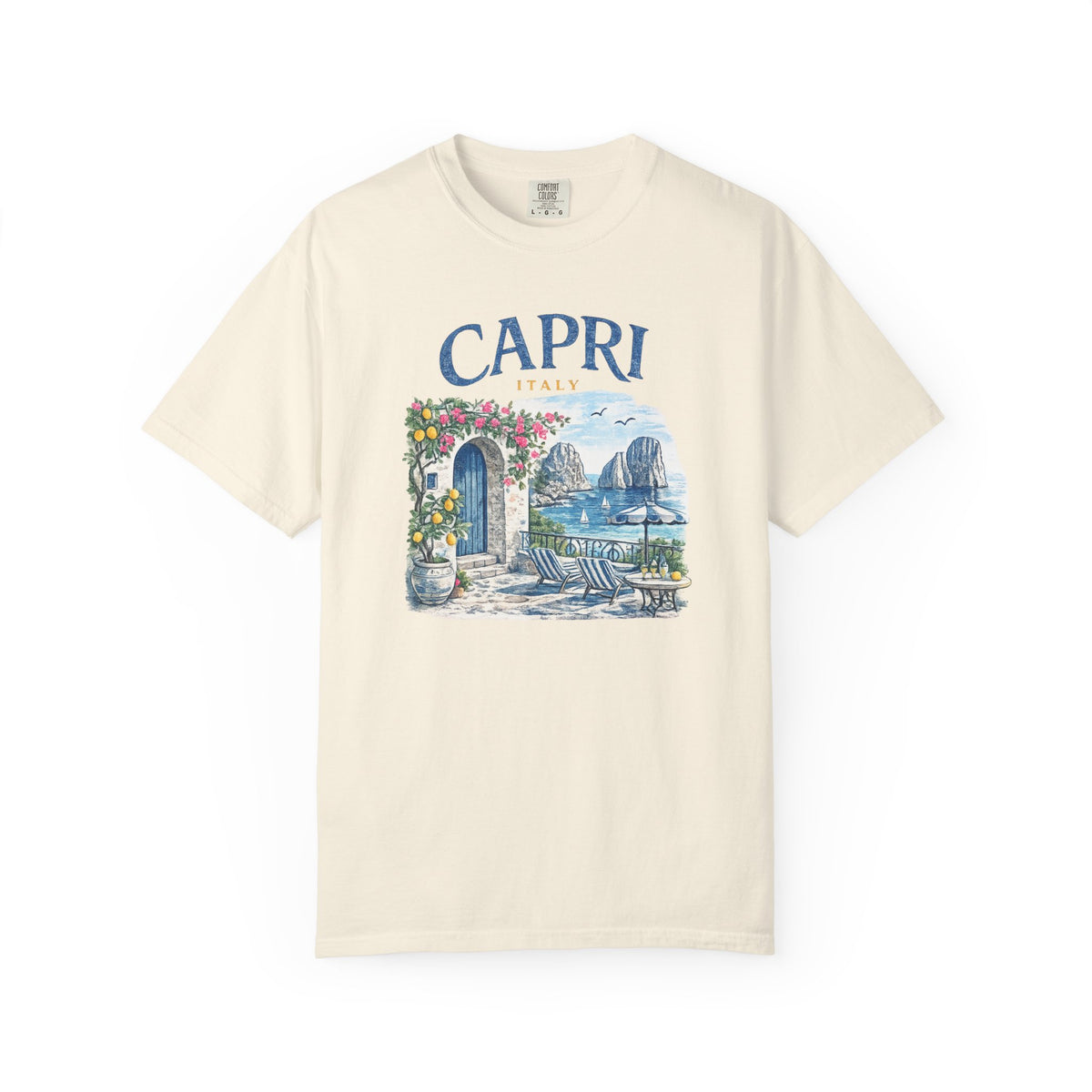Capri Italy Vintage Coastal T-Shirt — Mediterranean Seaside Graphic Tee
