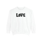 Love Brushstroke Sweatshirt — Sweatshirt with love and a Heart on the Back