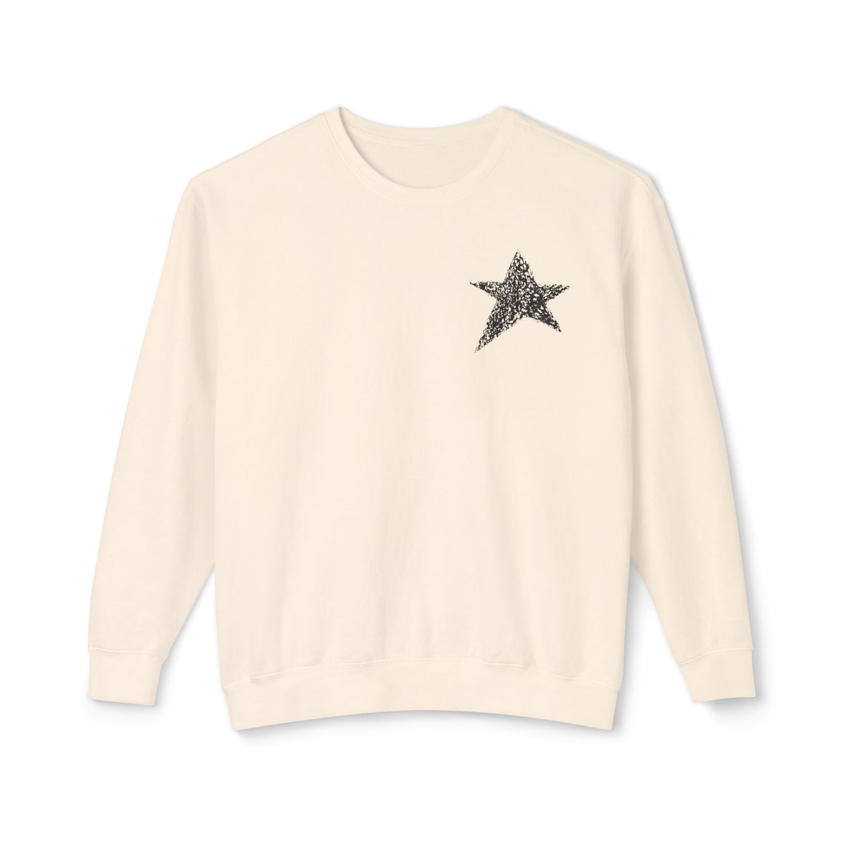 Star Crewneck Sweatshirt —  Black  Star Chest Graphic