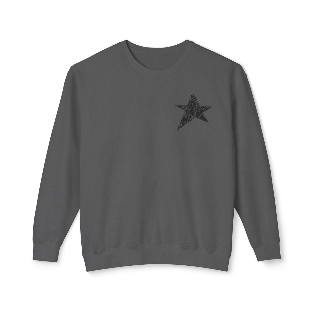 Star Crewneck Sweatshirt —  Black  Star Chest Graphic