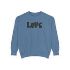 Love Brushstroke Sweatshirt — Sweatshirt with love and a Heart on the Back