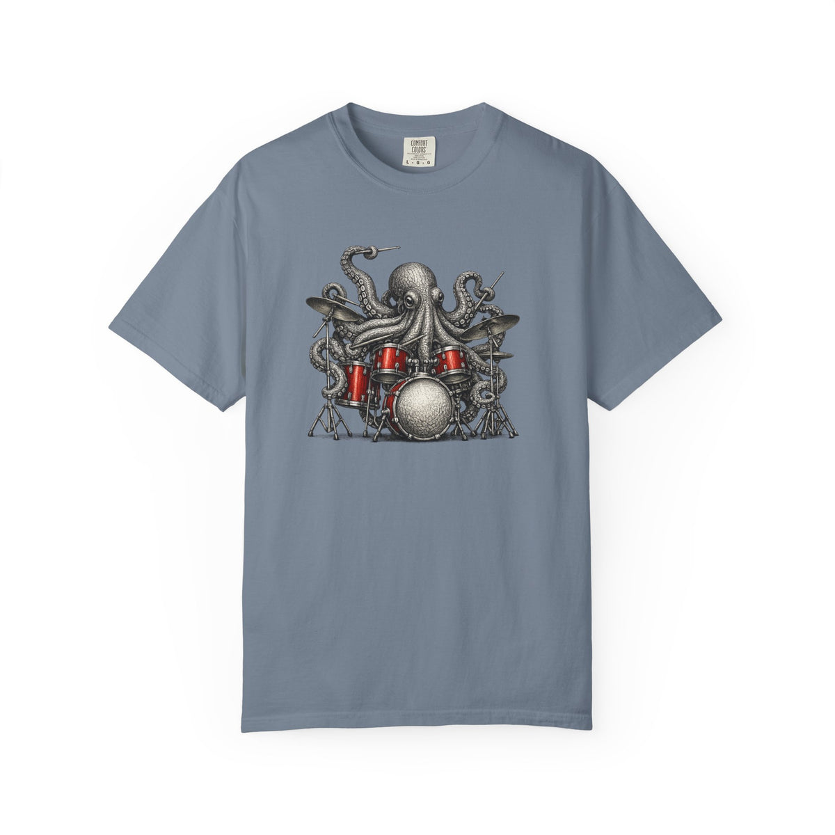 Octopus Drummer T‑Shirt — Octopus Rock Band Graphic Tee
