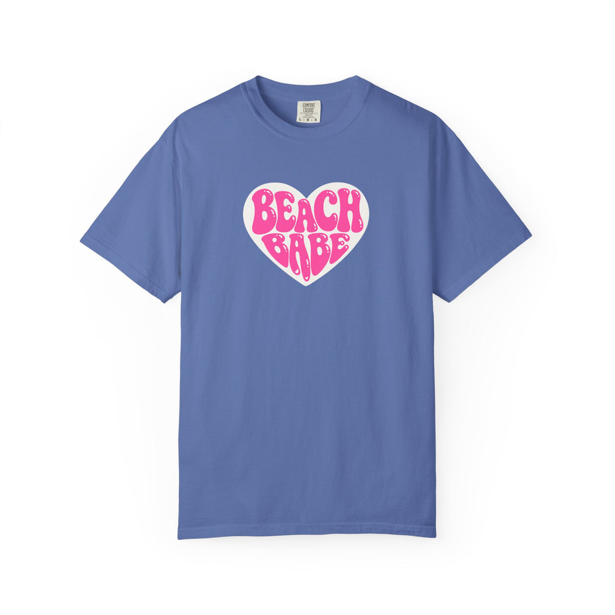Beach Babe T-Shirt — Hot Pink on light Pink Heart  Summer Tee
