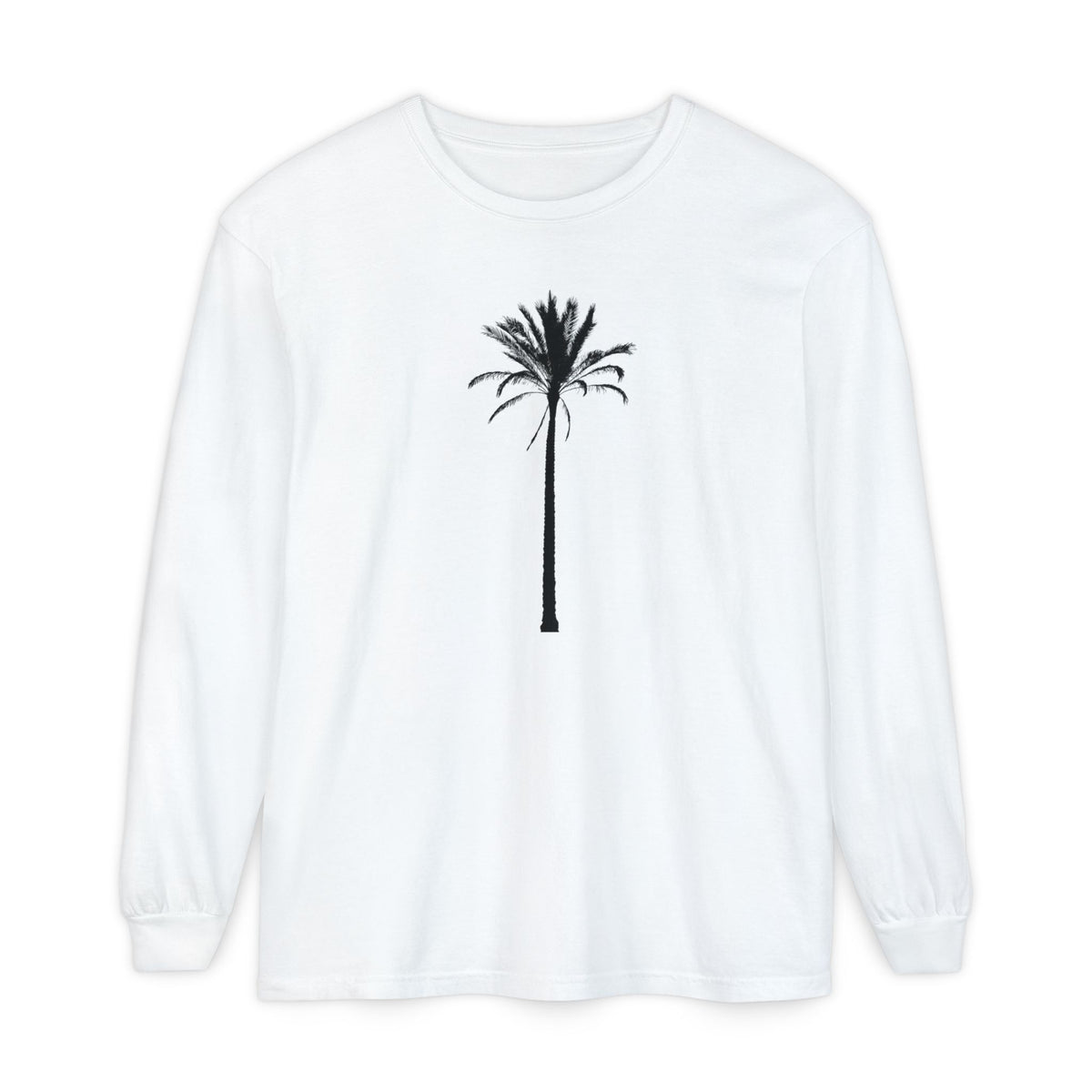 Palm Tree Long Sleeve T-Shirt — Minimal Tropical Graphic Tee