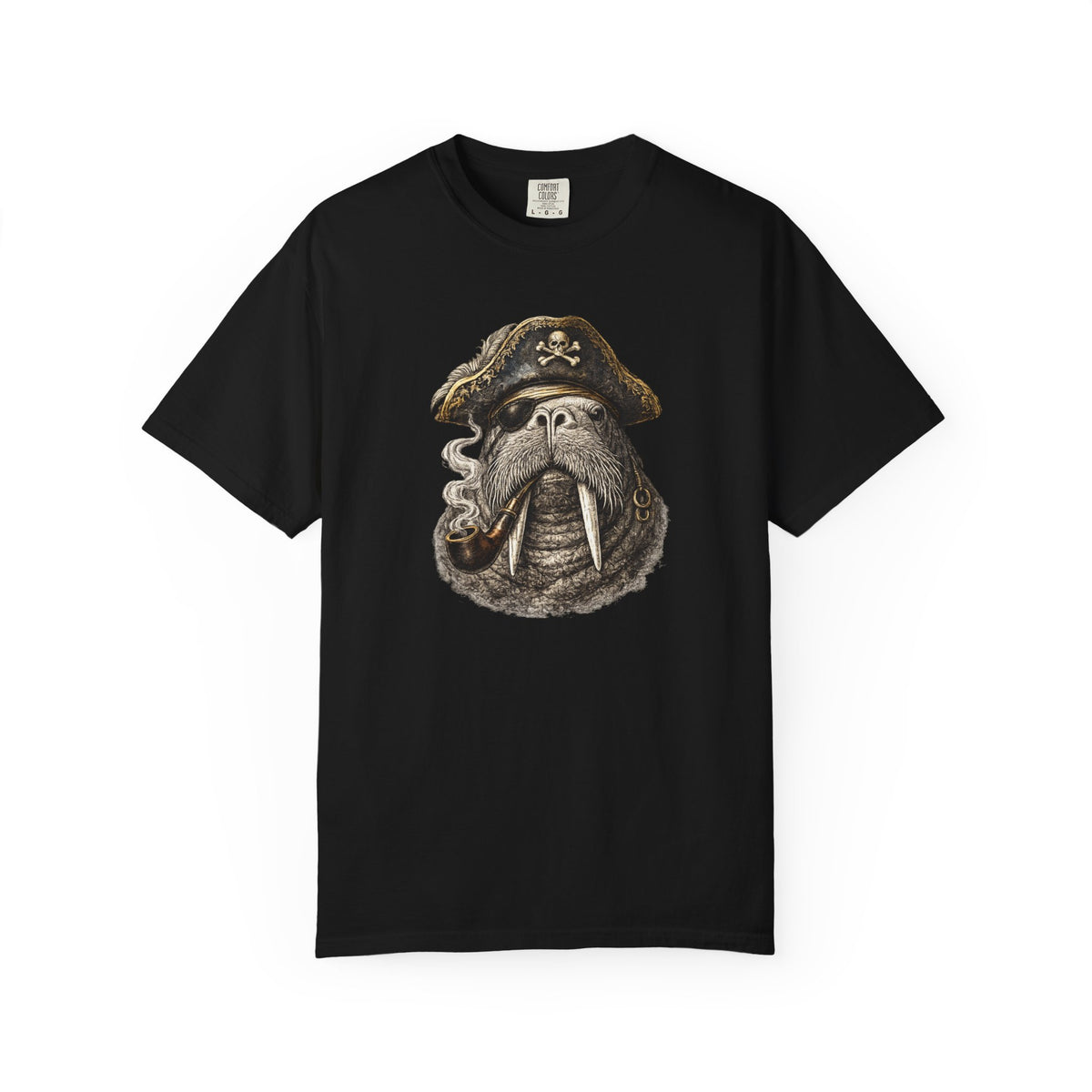 Walrus Pirate T-Shirt — Smoky Buccaneer Walrus Graphic Tshirt