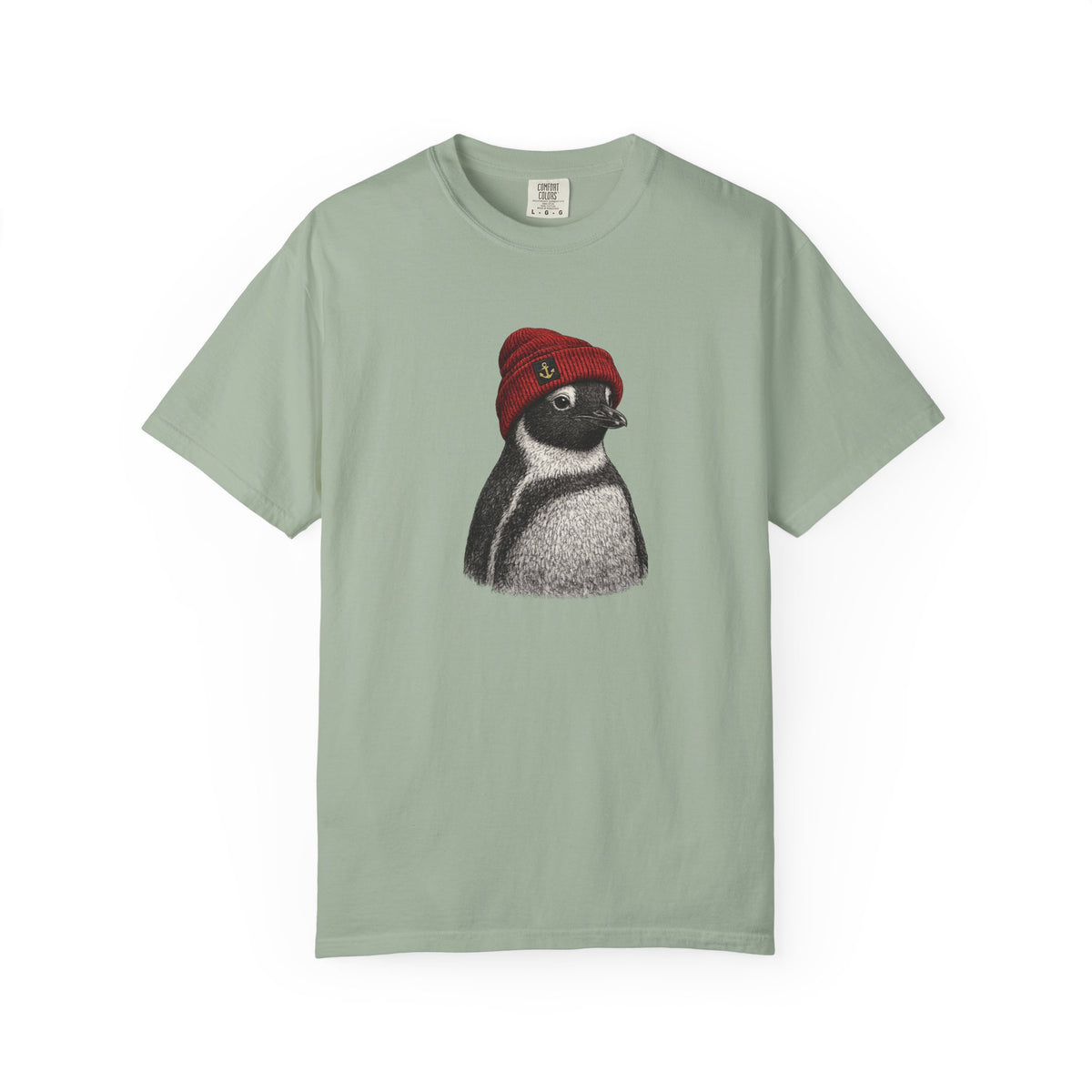 Penguin in a Red Beanie  T-shirt- Ocean Animals Tshirt