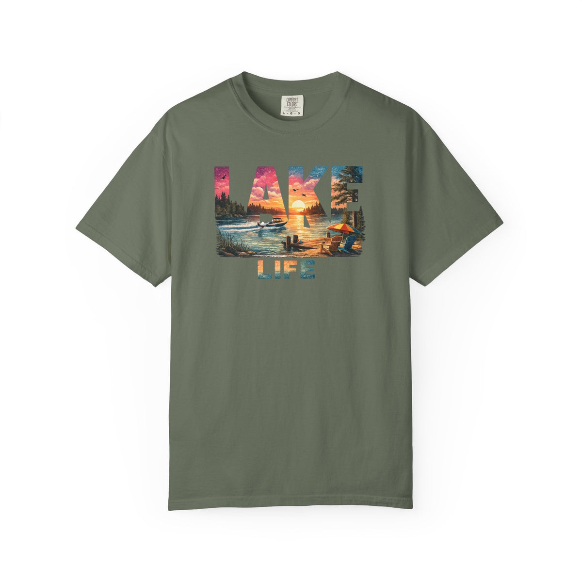 Lake Life sunset graphic T-Shirt | lake scene T-Shirt