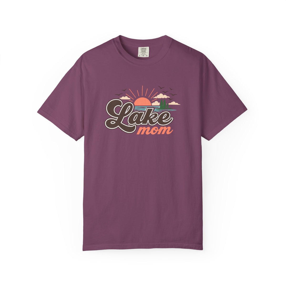Lake Mom T-Shirt — Retro Lakeside Sunset Graphic Tee