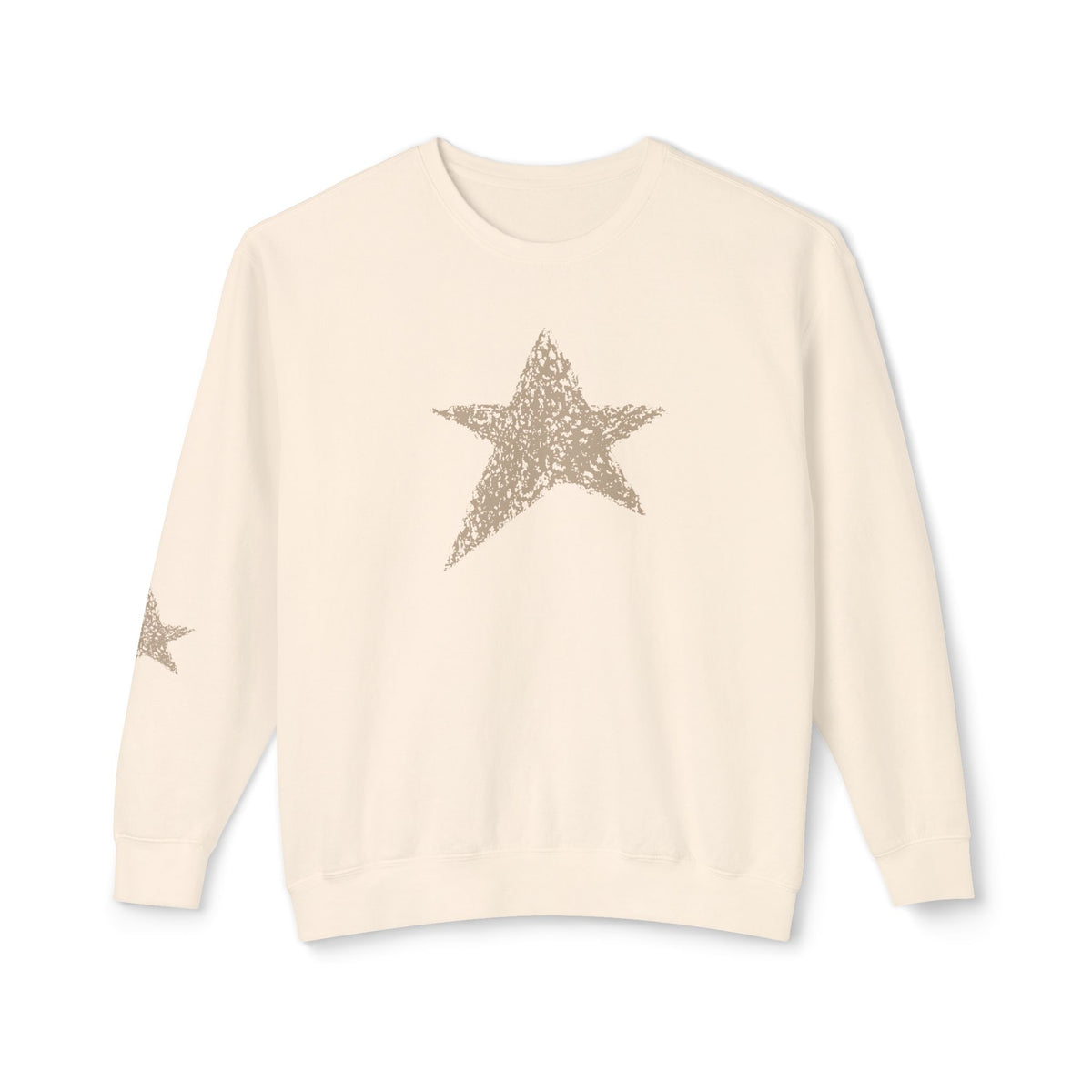 Star Sweatshirt — Tan Star Crewneck Sweatshirt- Loungewear