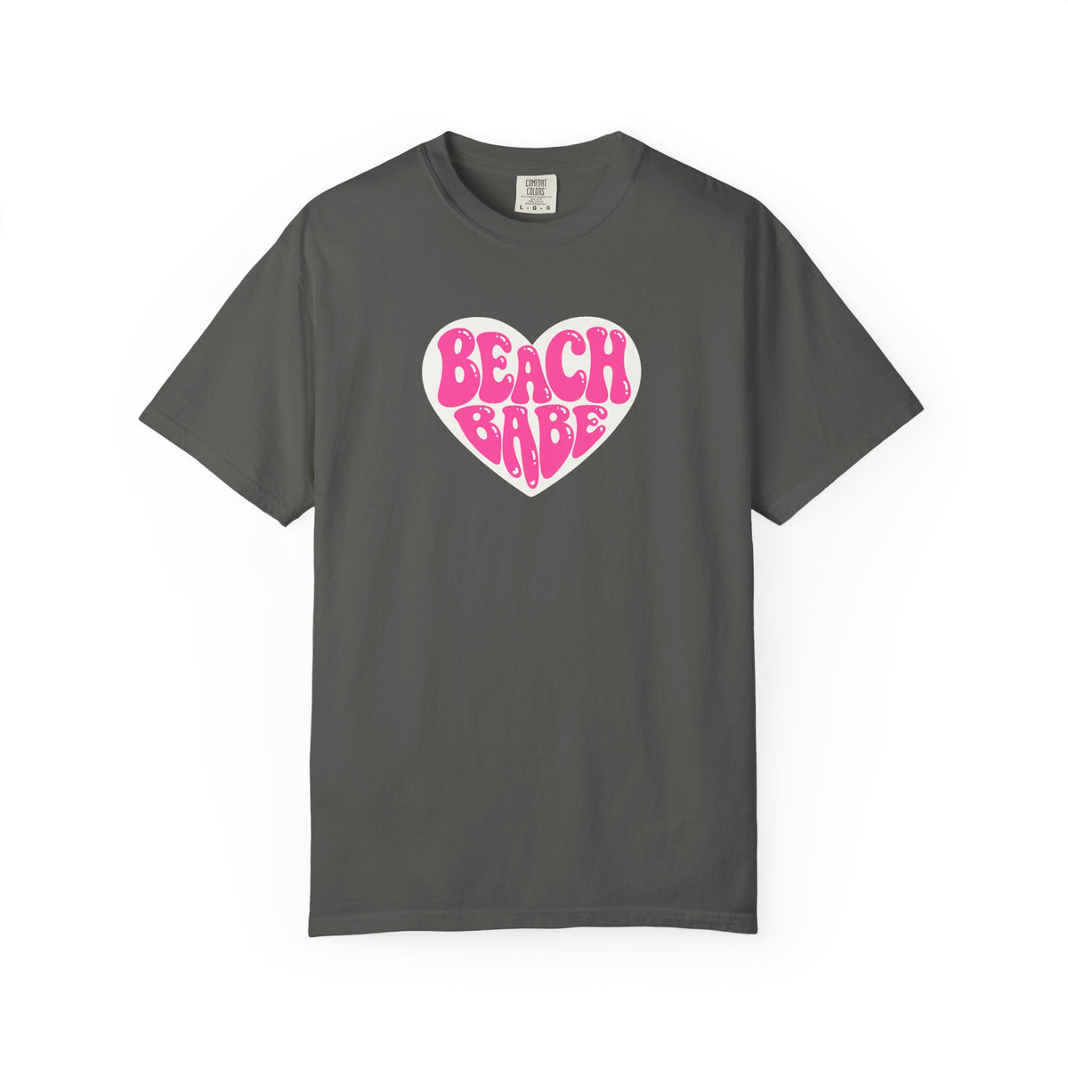 Beach Babe T-Shirt — Hot Pink on light Pink Heart  Summer Tee