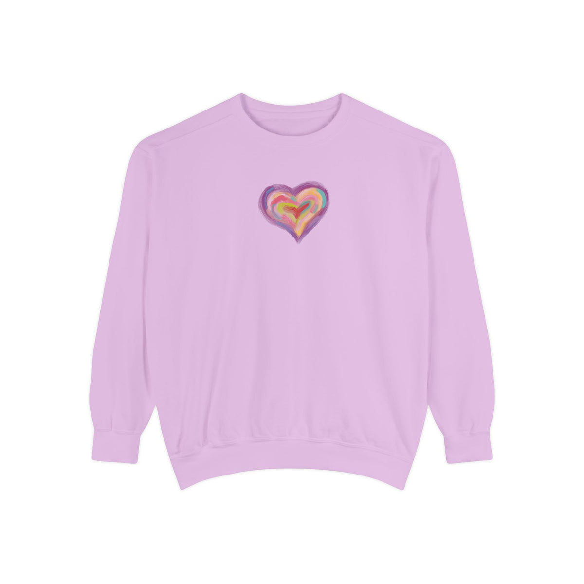 Colorful Heart Sweatshirt- Heart Fleece Sweatshirt- Loungewear