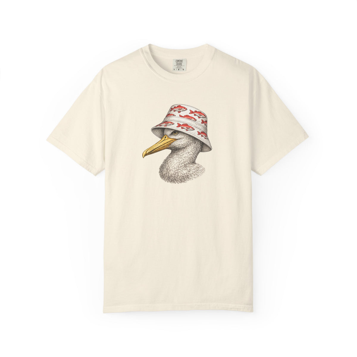Seagull with Fish Bucket Hat T-Shirt- Seagull Tshirt