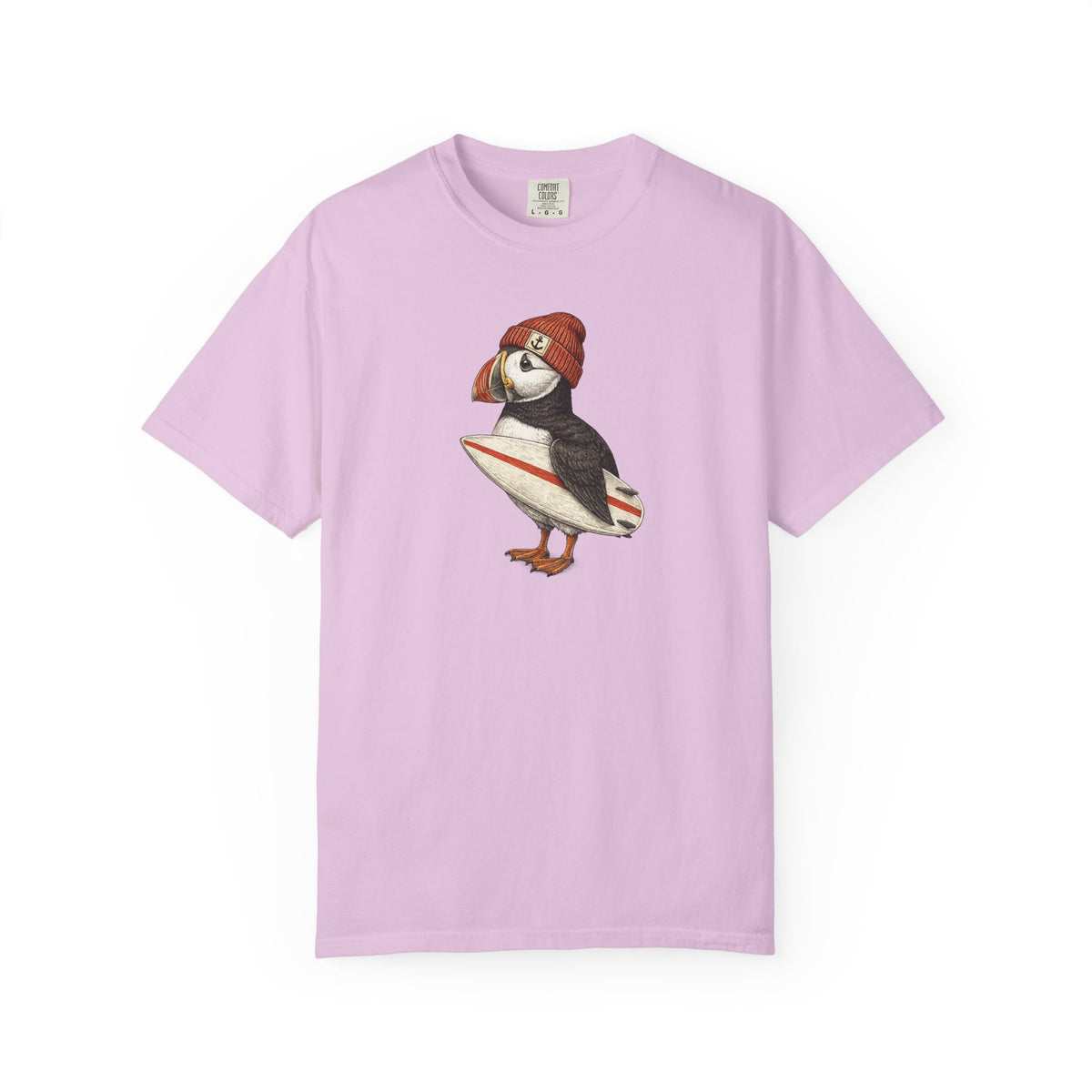 Puffin Surfer T-Shirt — Cute Surfing Puffin Graphic Tee