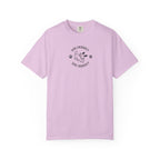 Light purple t-shirt with text on a white background