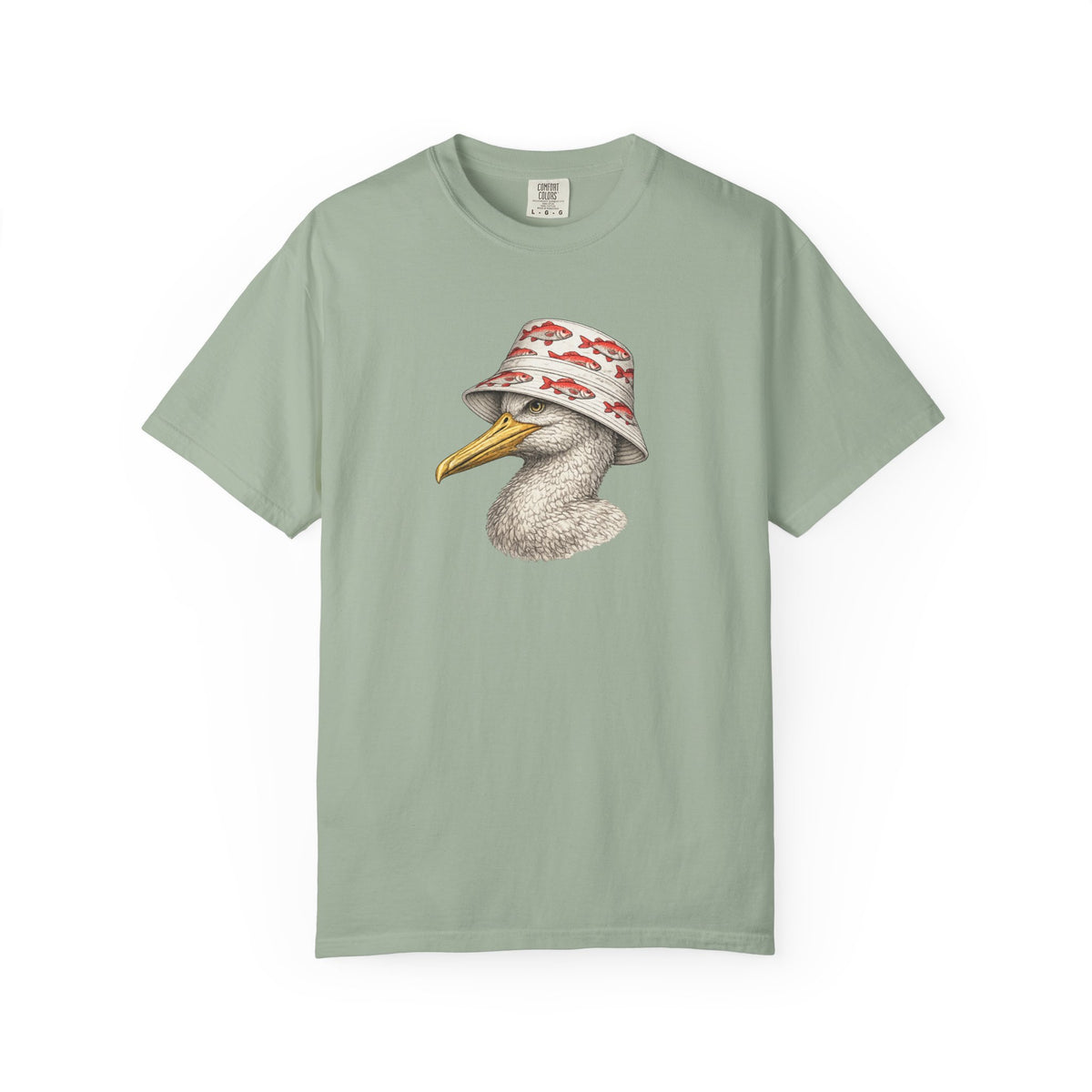 Seagull with Fish Bucket Hat T-Shirt- Seagull Tshirt
