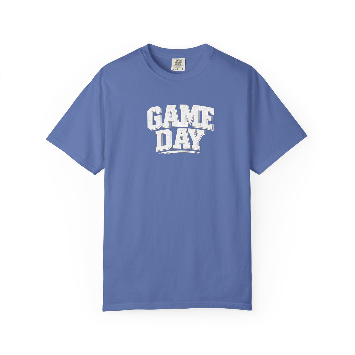 Teal t-shirt with 'JESUS' printed on it against a white background