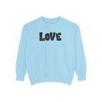 Love Brushstroke Sweatshirt — Sweatshirt with love and a Heart on the Back