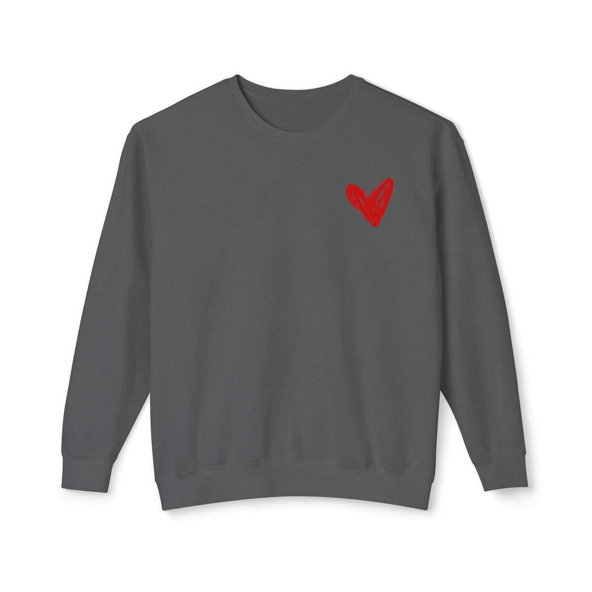 Heart Sweatshirt — Red Heart Crewneck Sweatshirt- Loungewear