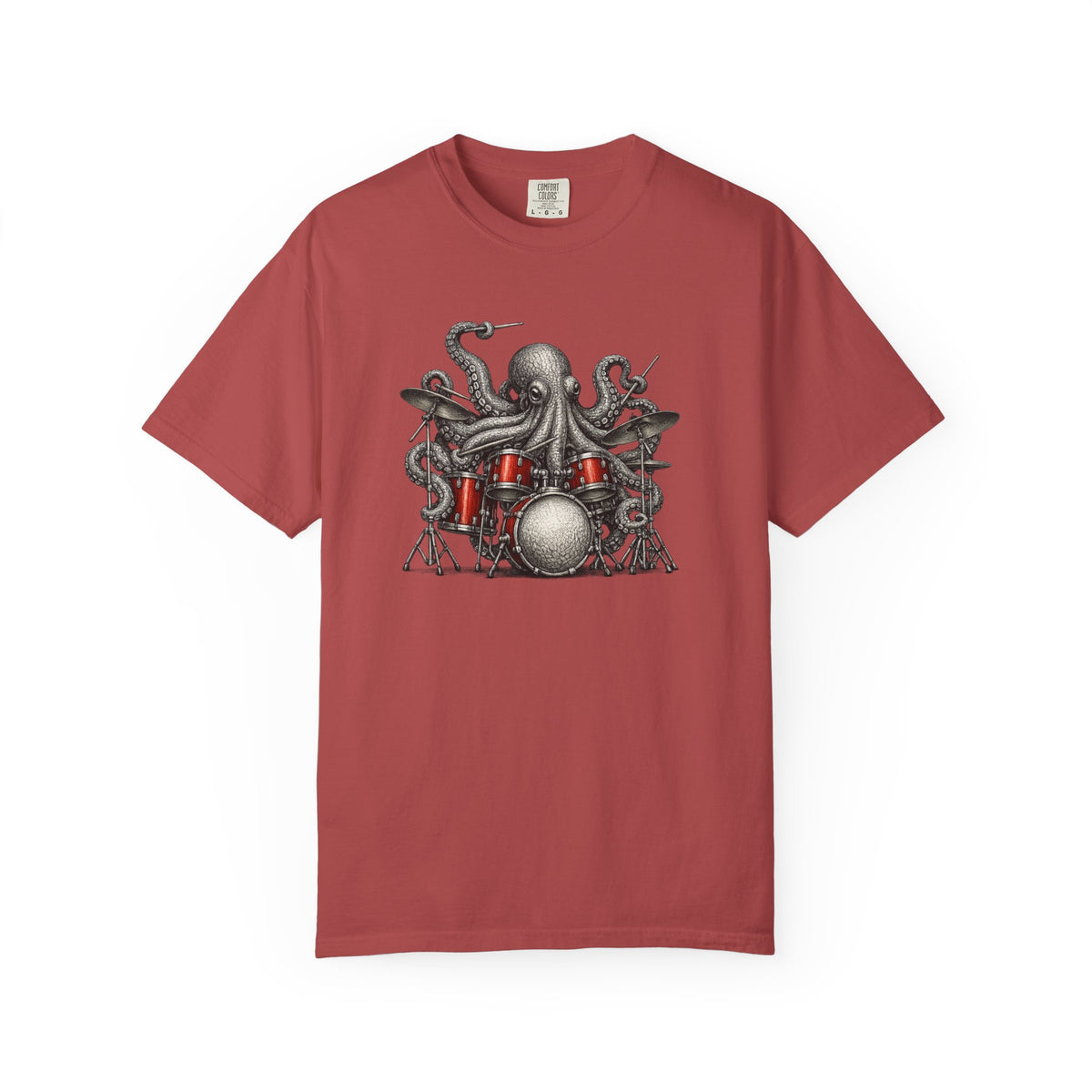 Octopus Drummer T‑Shirt — Octopus Rock Band Graphic Tee