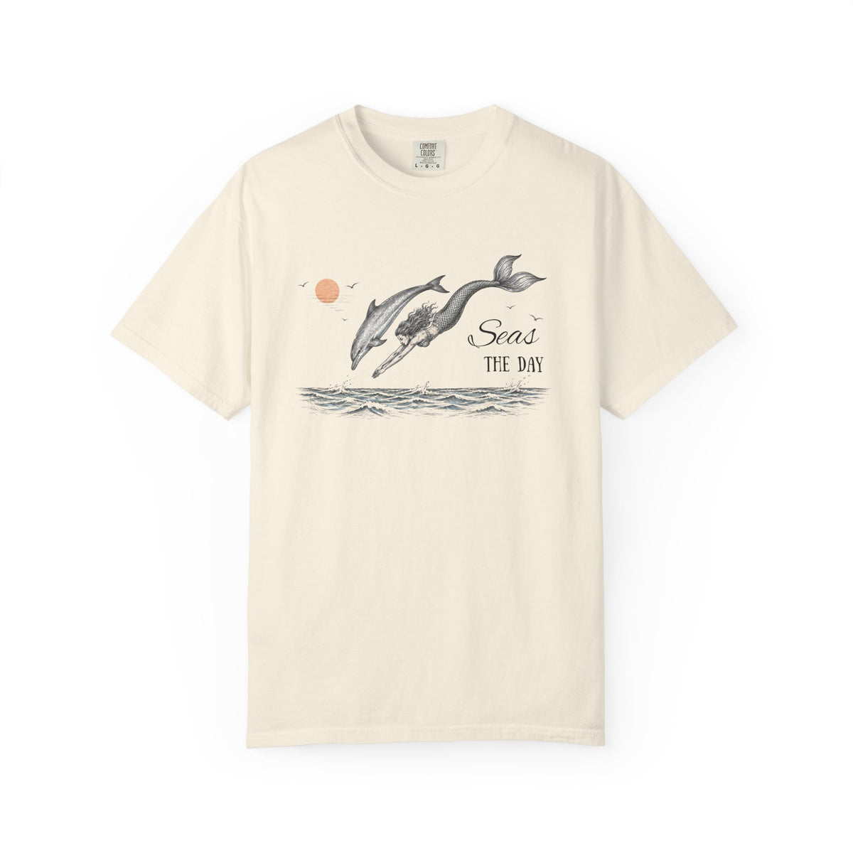 Mermaid & Dolphin 'Seas the Day' T-Shirt- Mermaid & Dolphin Graphic Tshirt