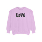 Love Brushstroke Sweatshirt — Sweatshirt with love and a Heart on the Back