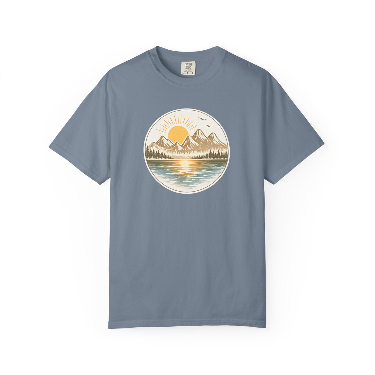 Sunrise Mountain Lake T-Shirt — Scenic Nature Graphic Tee