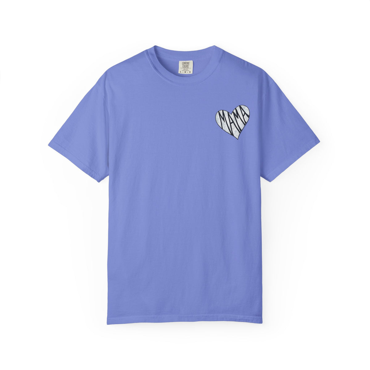 Blue t-shirt with 'The Drifter' logo on a white background