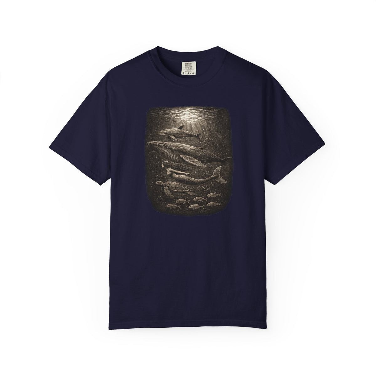 Ocean Animals  with mermaid T-Shirt -  Ocean  Life Tshirt