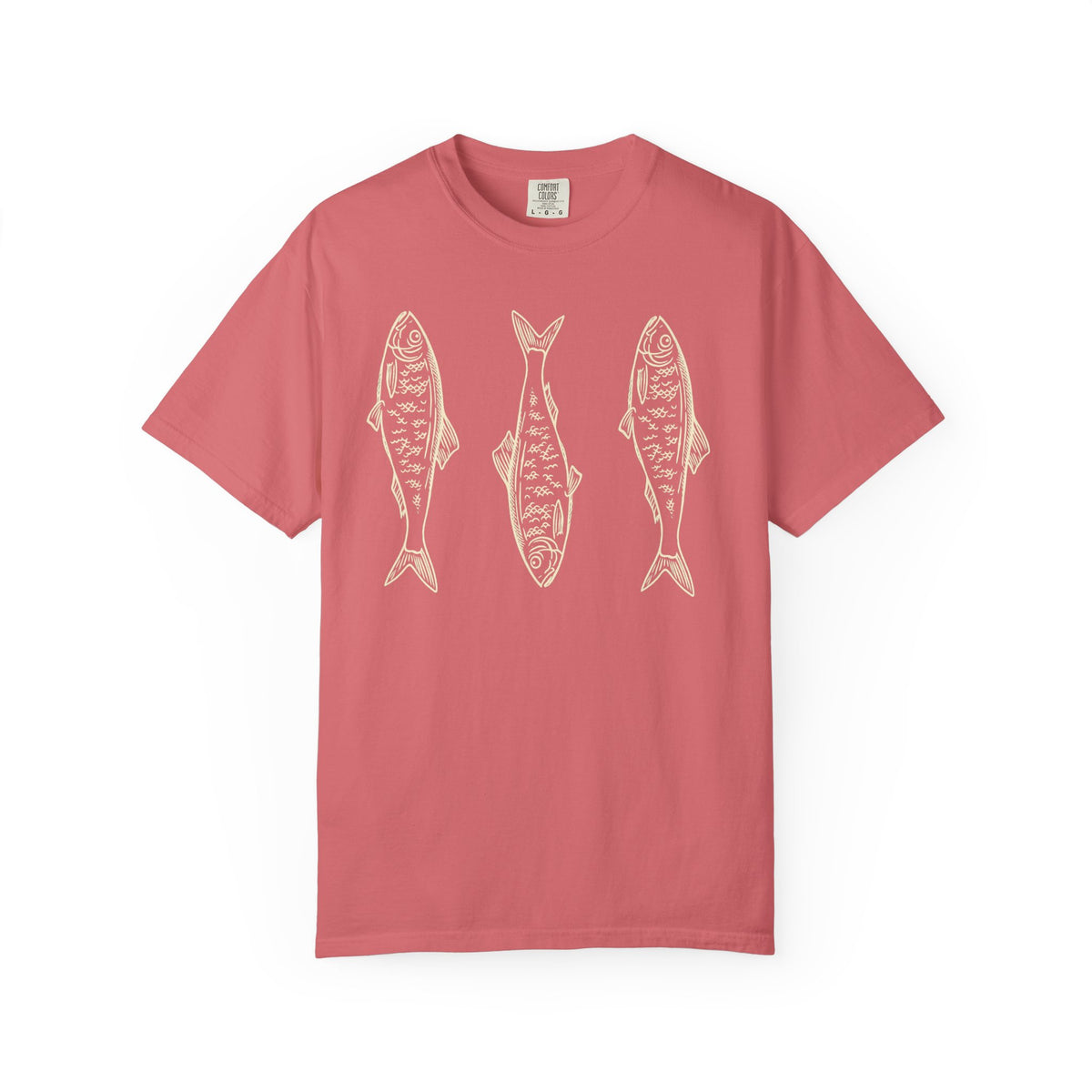 Three Fish T-shirt | Retro Fish Illustration, Nautical Beach Tee